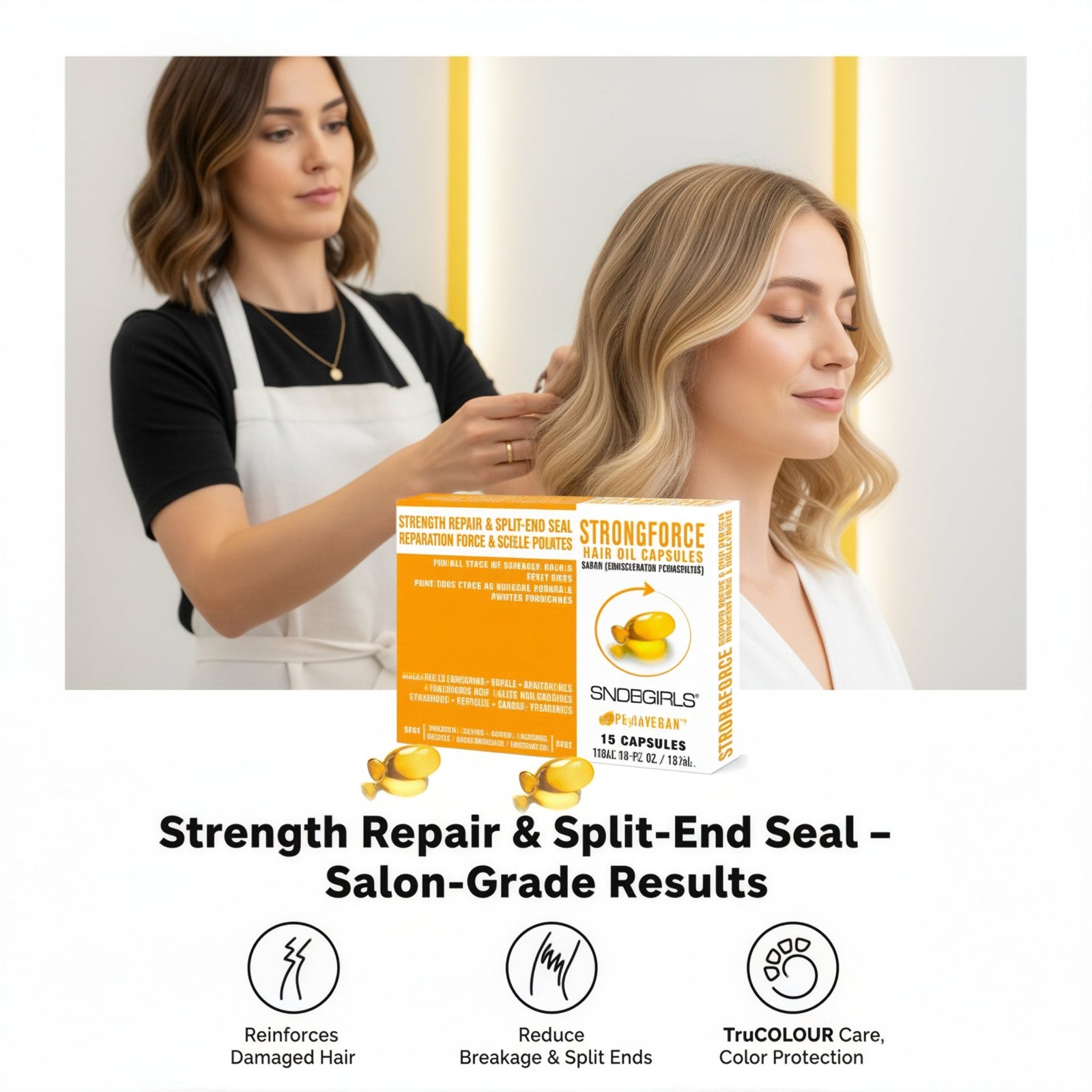 STRONGFORCE Hair Oil - Strength Repair + Split - End Seal - SNOBGIRLS Australia
