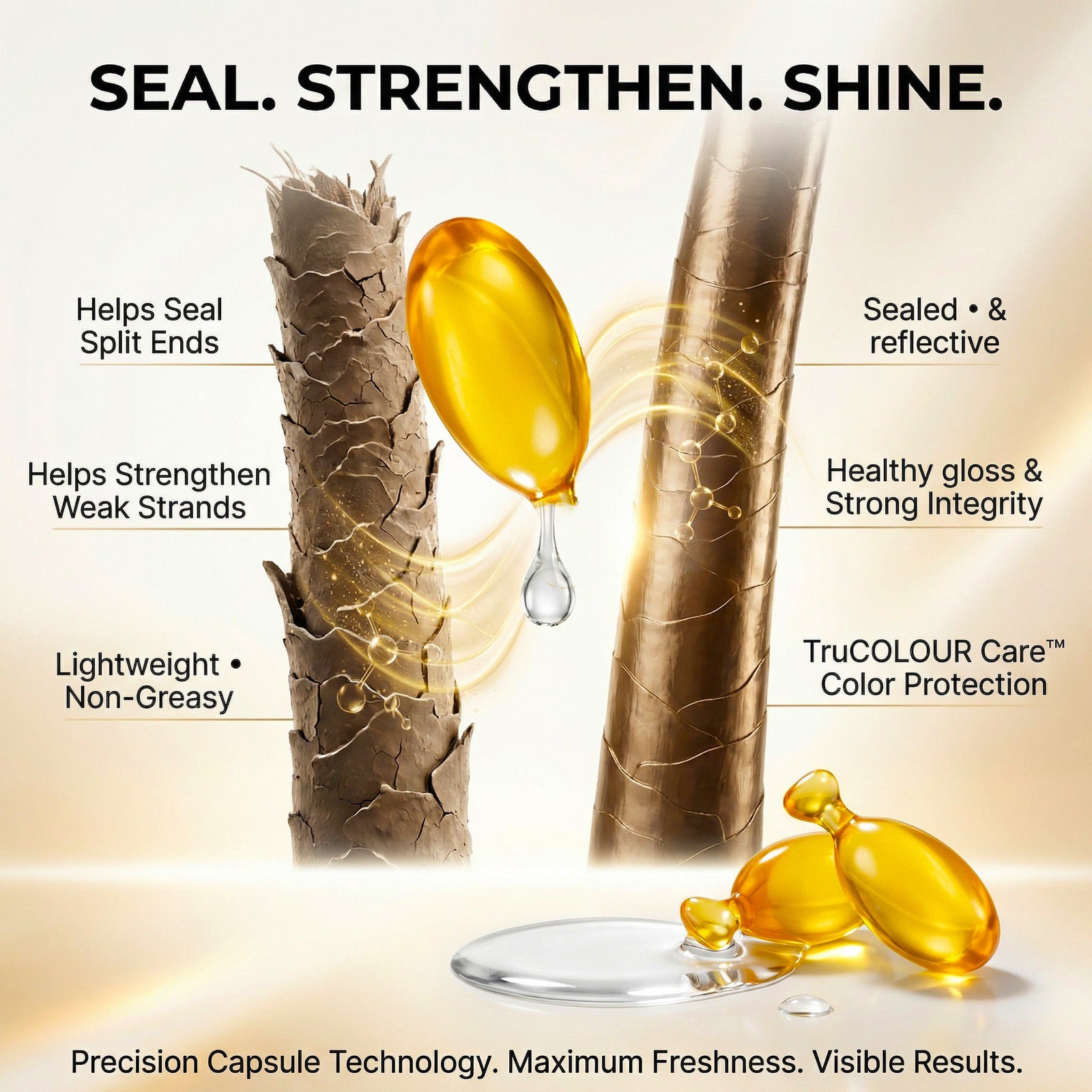 STRONGFORCE Hair Oil - Strength Repair + Split - End Seal - SNOBGIRLS Australia
