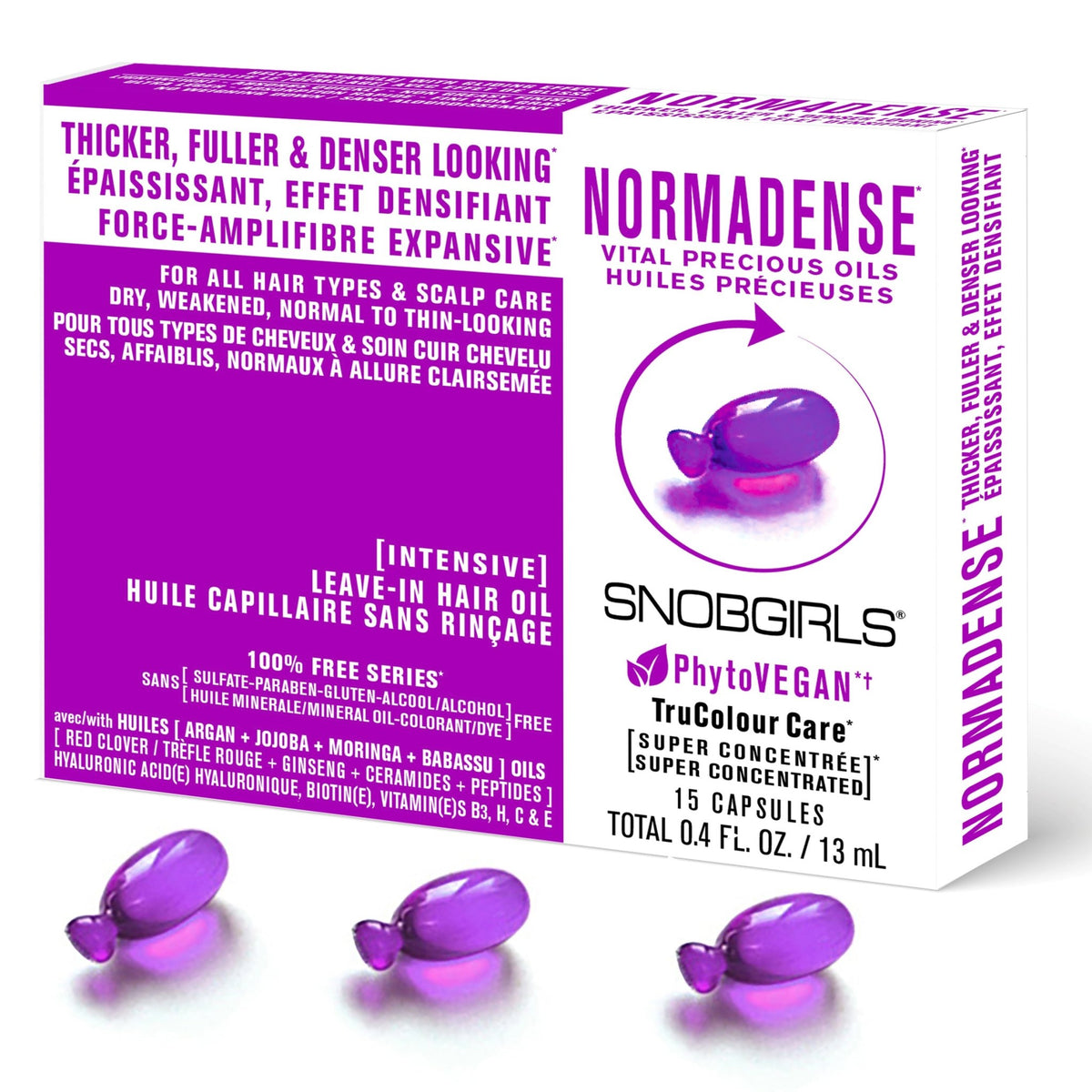 NORMADENSE Hair Oil with Argan Oil, Red Clover, Ginseng, Ceramides, Peptides, Hyaluronic Acid, Biotin &amp; Vitamins - SNOBGIRLS Australia